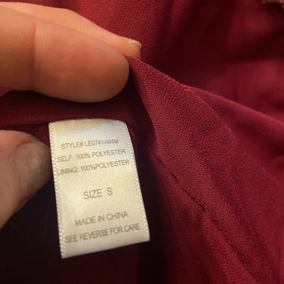 Ophelia Roe Sherpa style burgundy plum fuzzy faux fur open front sweater vest S - Picture 8 of 8